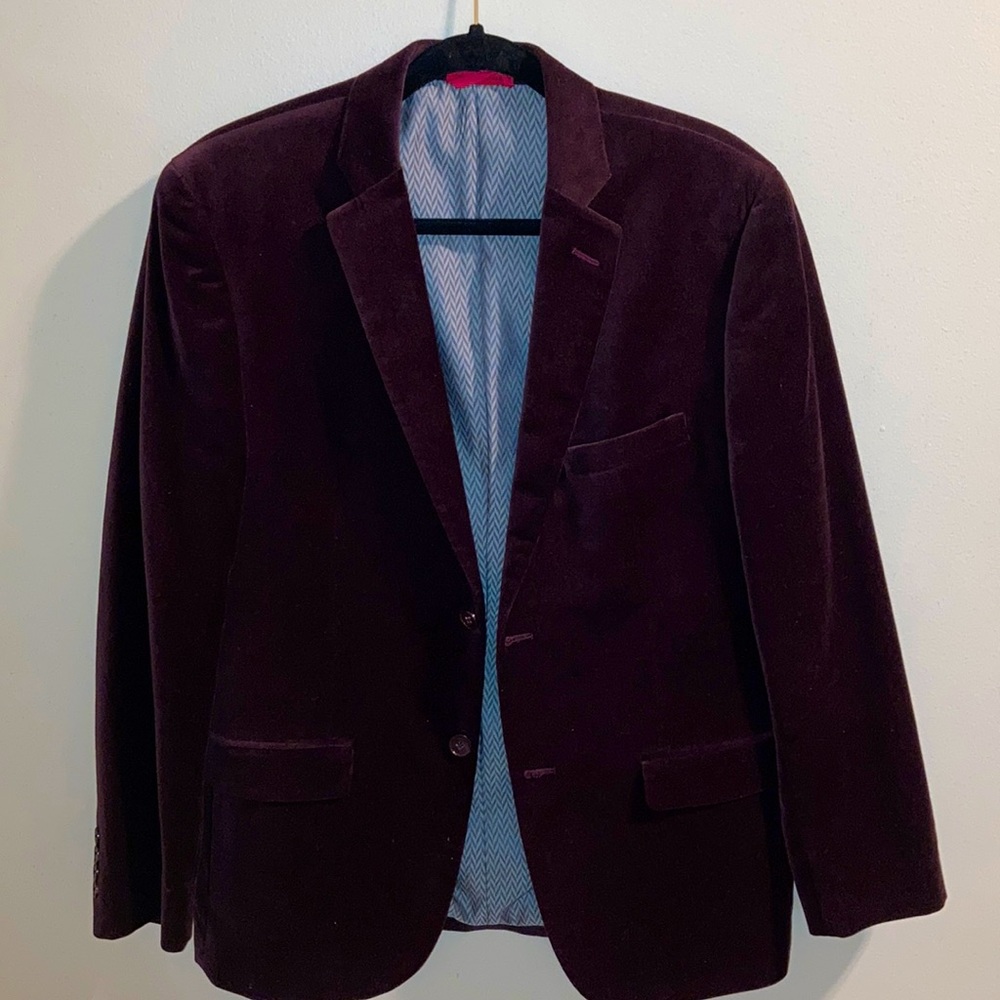 Alfani Wine/Red Velvet Blazer